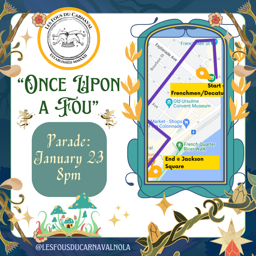 Once Upon a Fou, January 23, 2026 parade poster and route
